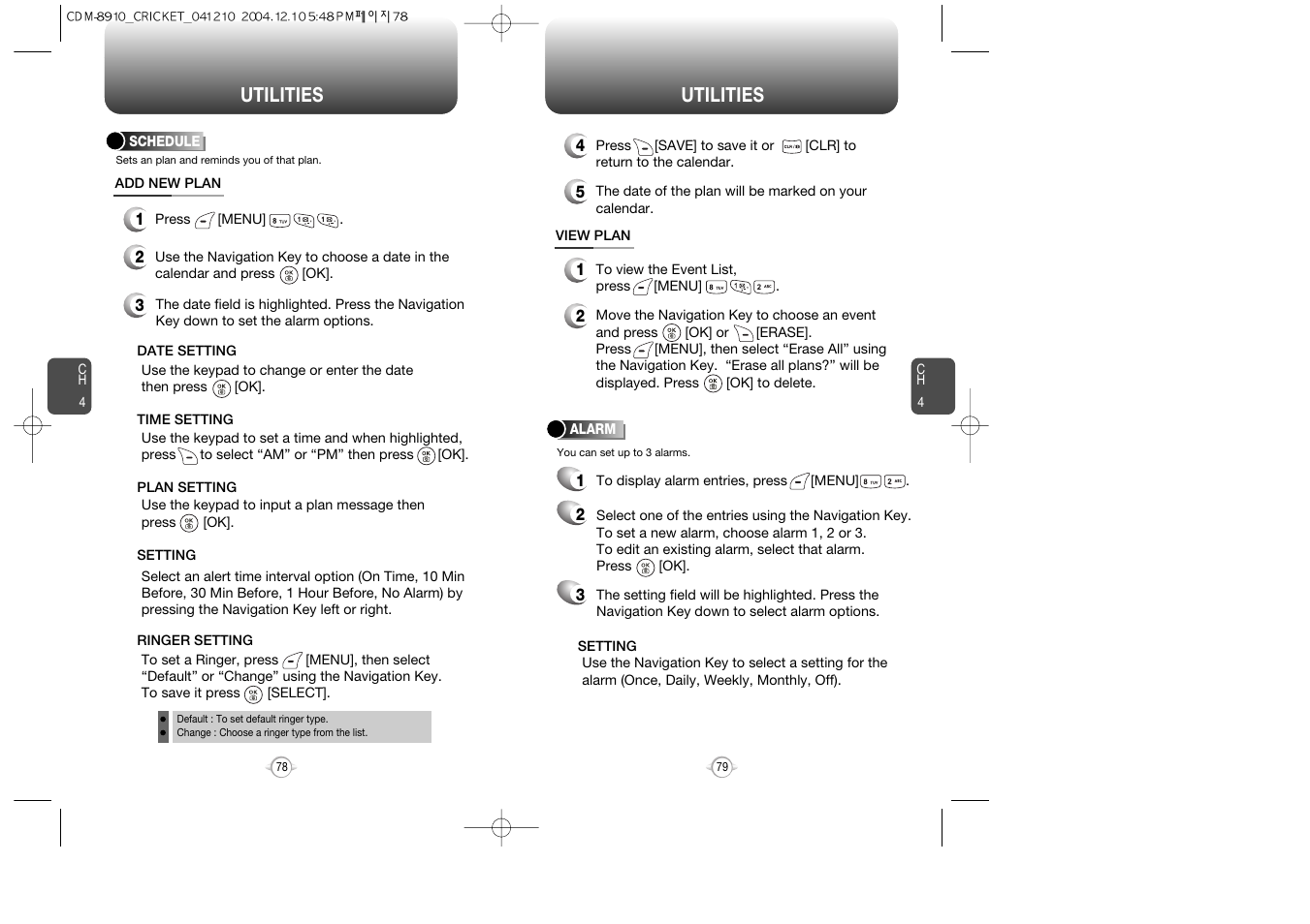 Utilities | Audiovox CDM-89100C User Manual | Page 41 / 68