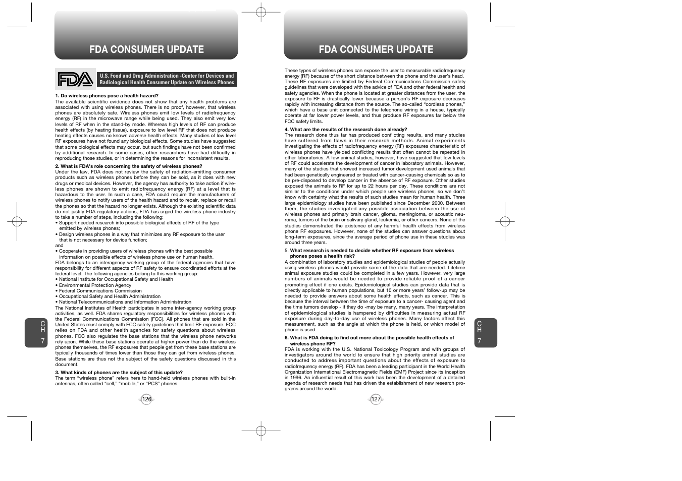 Fda consumer update | Audiovox CDM-89100C User Manual | Page 65 / 68