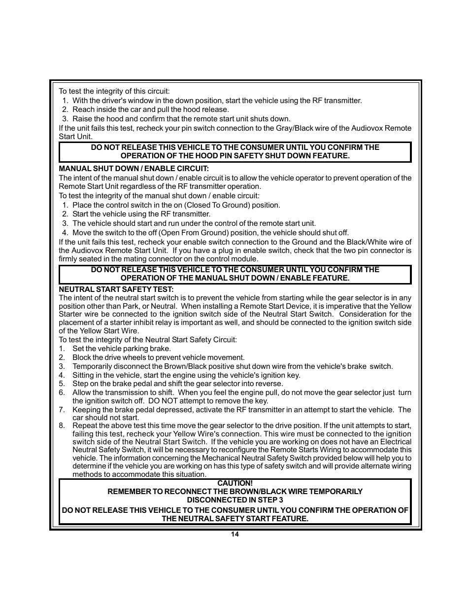 Audiovox Platinum APS 675 User Manual | Page 14 / 18