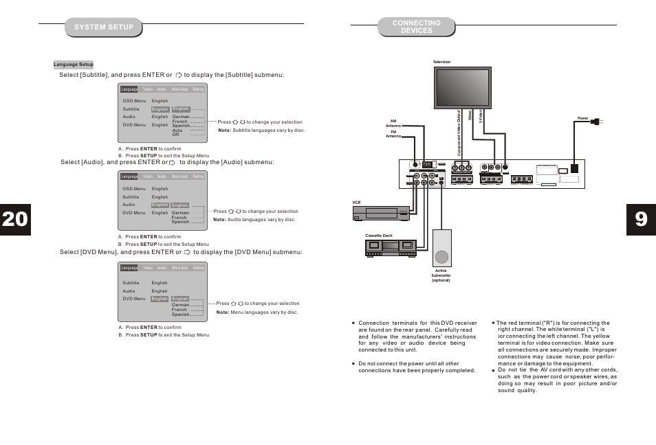 Coaxial video output s-video, 75 w) dvd & amplifier system, Aux in output aux 1 aux 2 | Digital output serial no | Audiovox JHT350 User Manual | Page 10 / 15