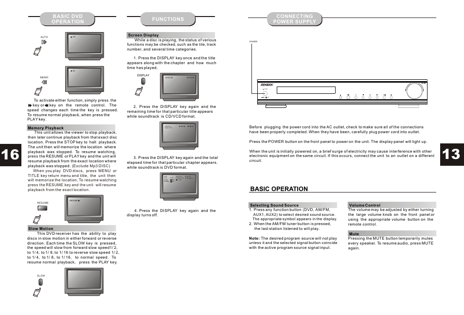 Basic operation | Audiovox JHT350 User Manual | Page 14 / 15