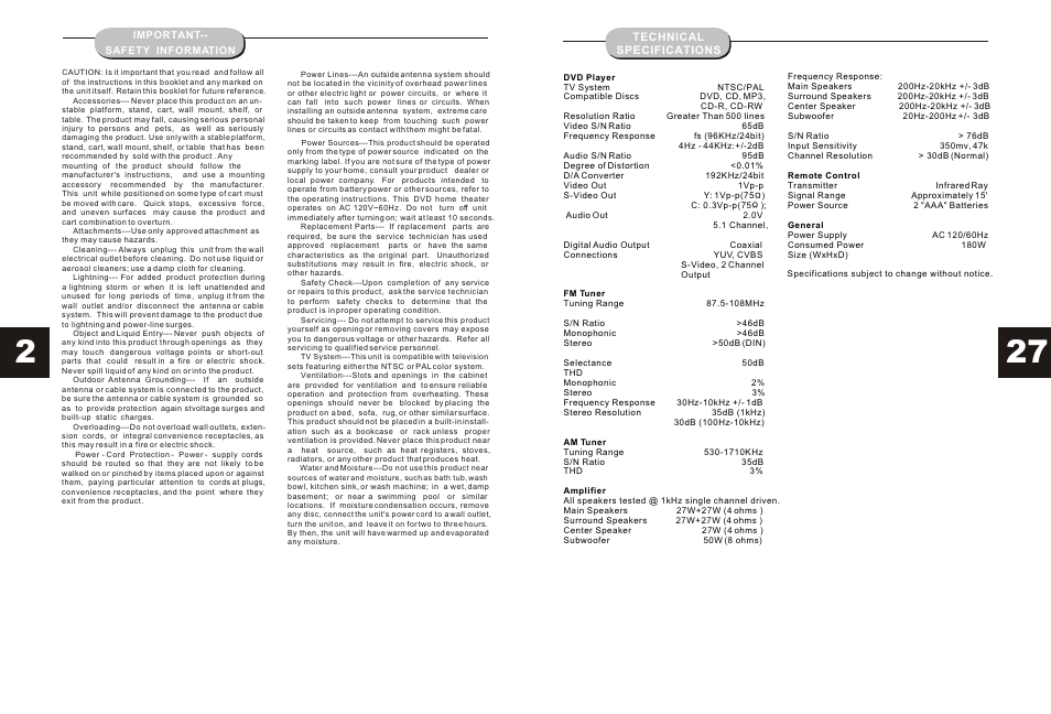 Audiovox JHT350 User Manual | Page 3 / 15