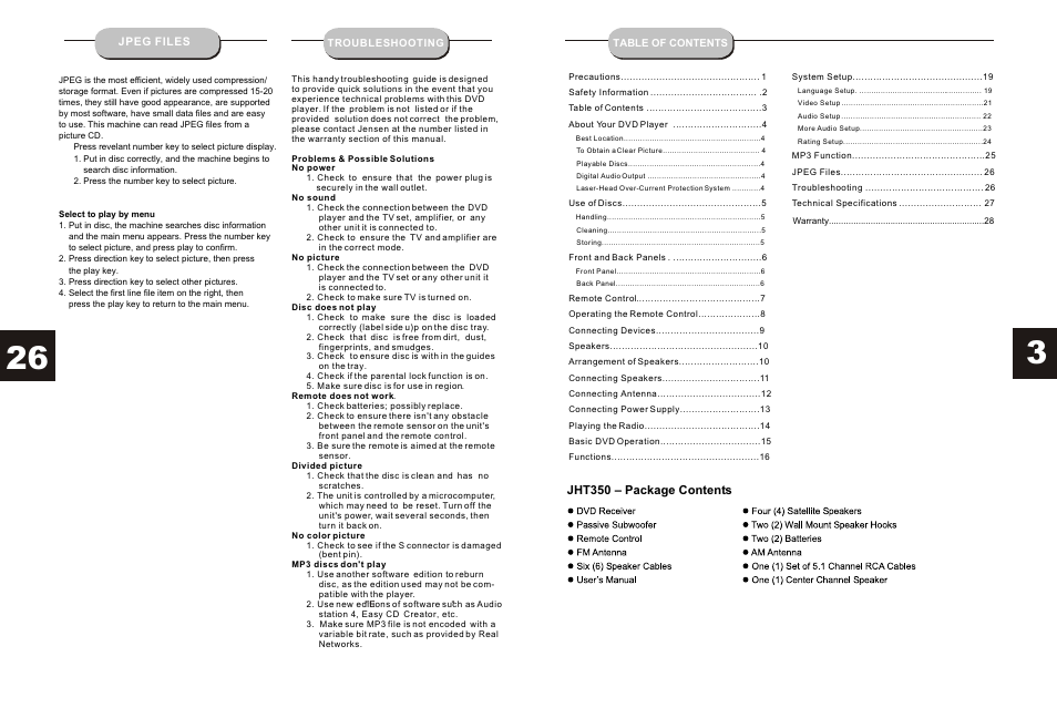 Audiovox JHT350 User Manual | Page 4 / 15