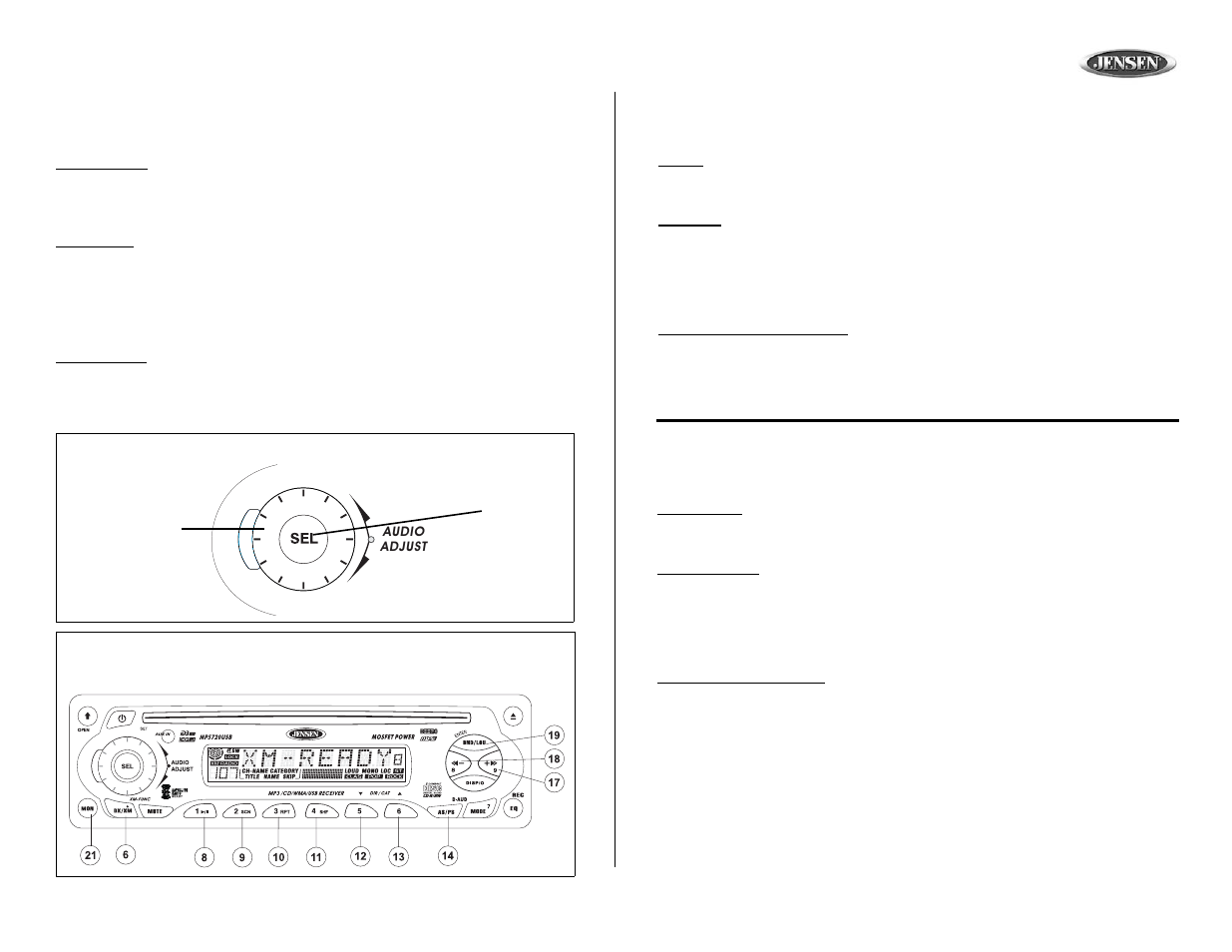 Mp5720usb, Tuner operation (continued), Operación de la radio (continuado) | Fonctionnement de la radio (continué) | Audiovox MP5720USB User Manual | Page 11 / 24