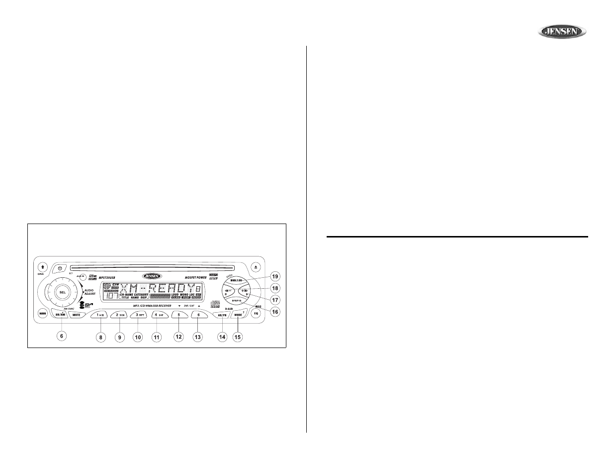 Mp5720usb, Radio operation, Operation de la radio xm | Fonctionnement de la radio xm | Audiovox MP5720USB User Manual | Page 13 / 24