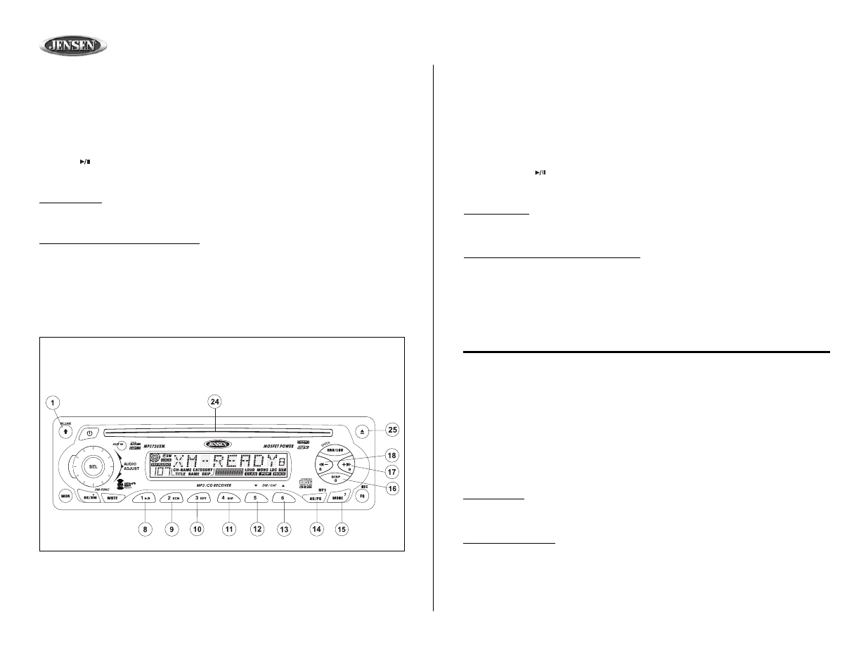 Mp5720usb, Cd player operation, Operación del reproductor de cd | Fonctionnement du lecteur cd | Audiovox MP5720USB User Manual | Page 16 / 24