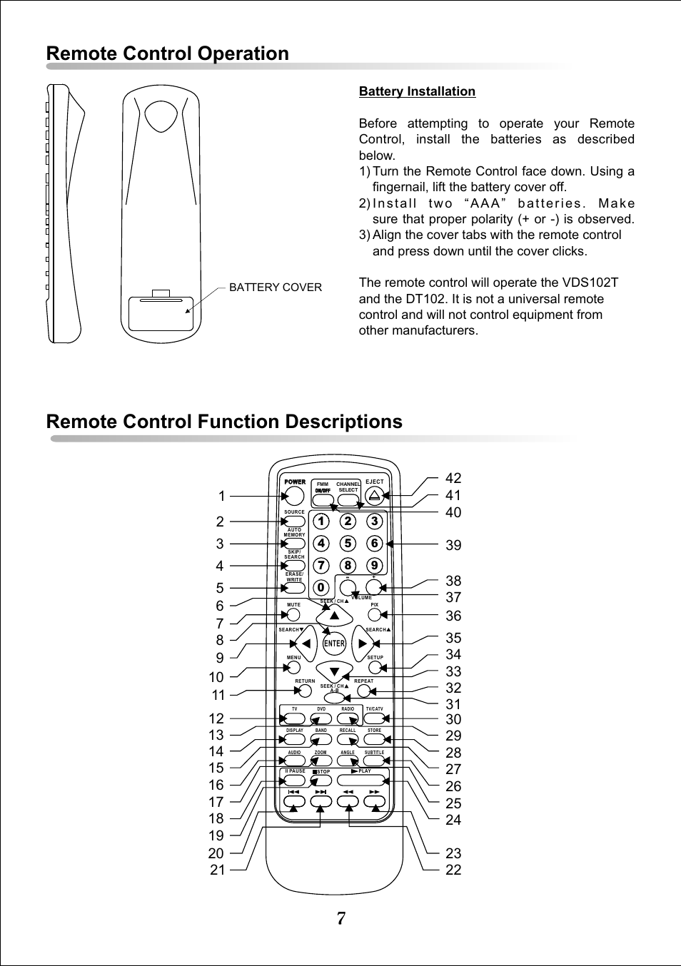 Audiovox Video VDS102T User Manual | Page 7 / 16