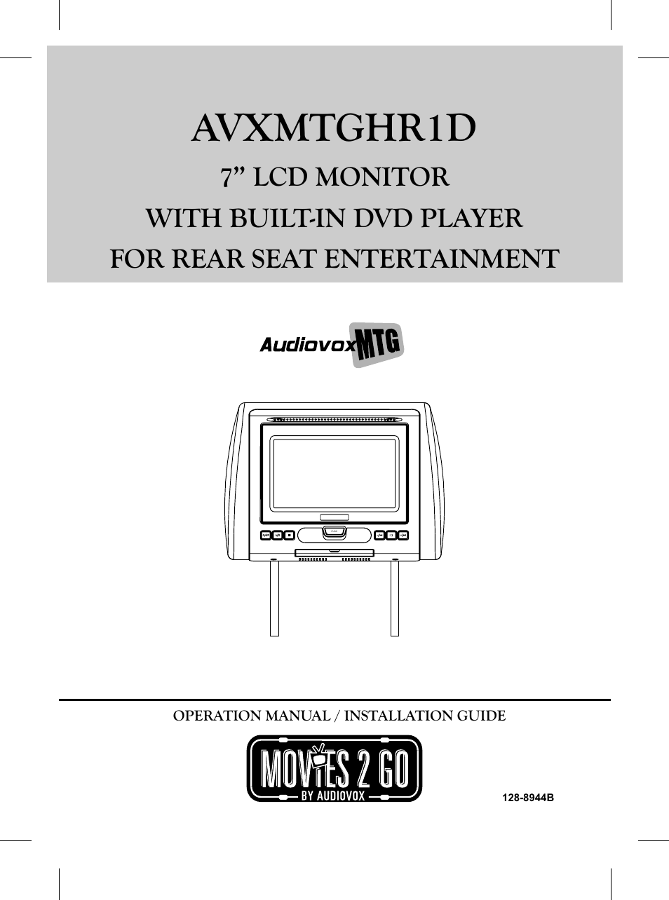 Audiovox AVXMTGHR1D User Manual | 28 pages