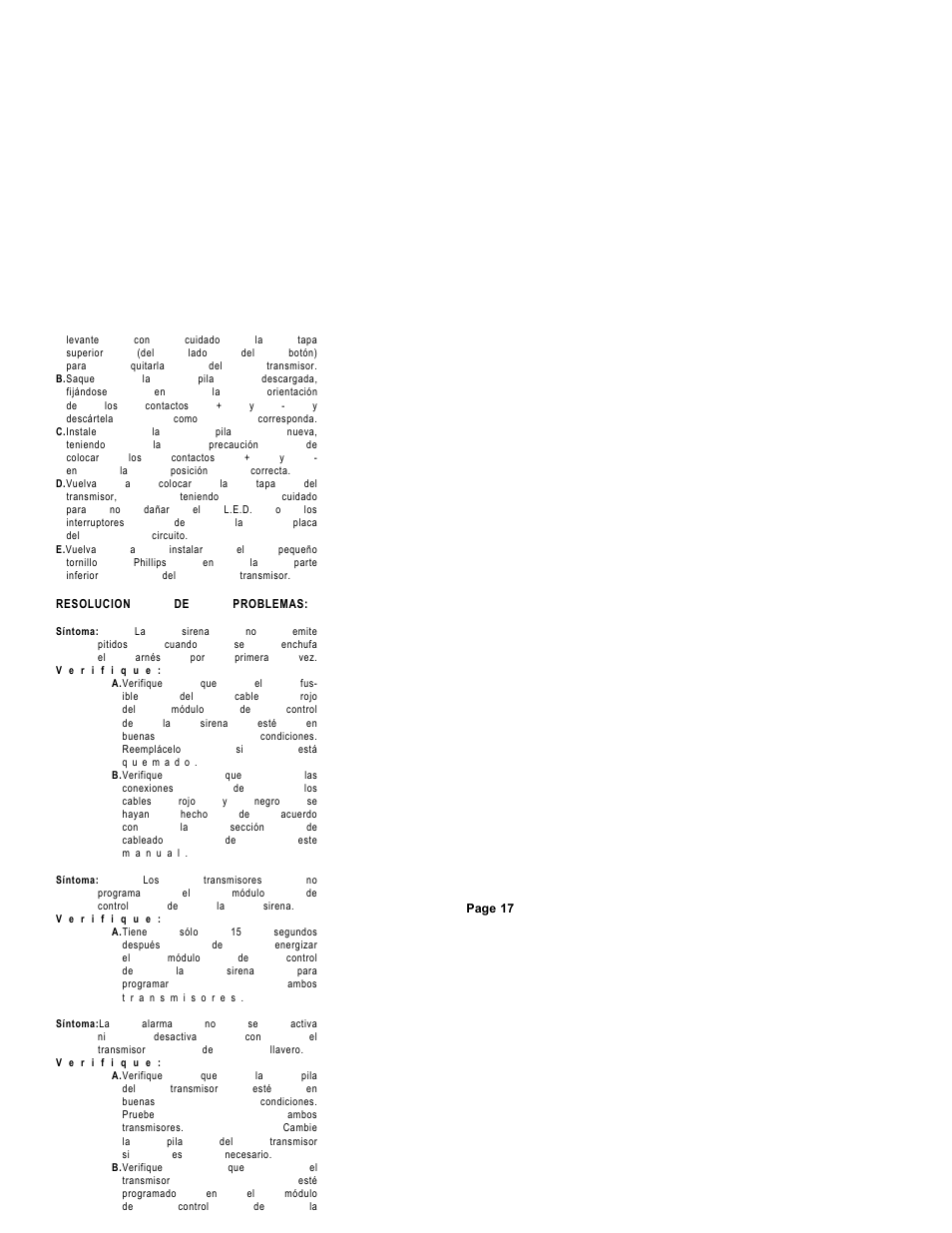 Audiovox Auto Security AA-9300 User Manual | Page 19 / 20