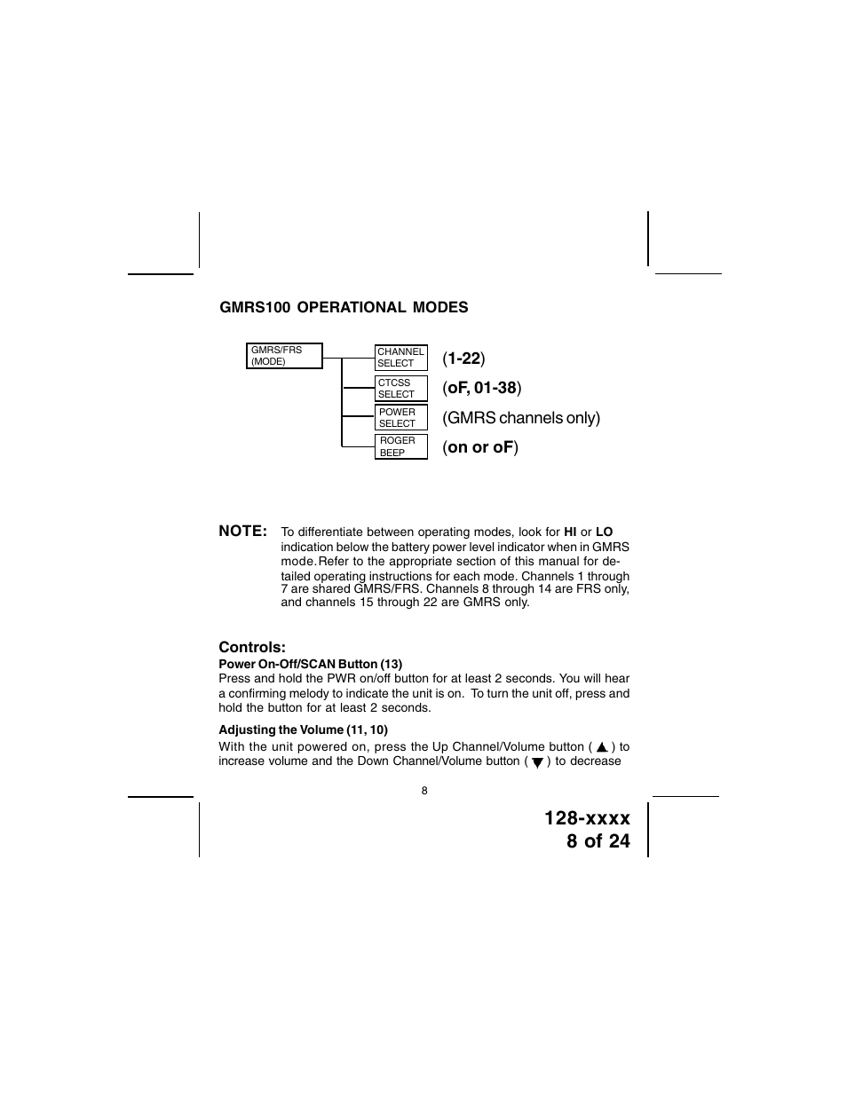 Audiovox GMRS100 User Manual | Page 8 / 24