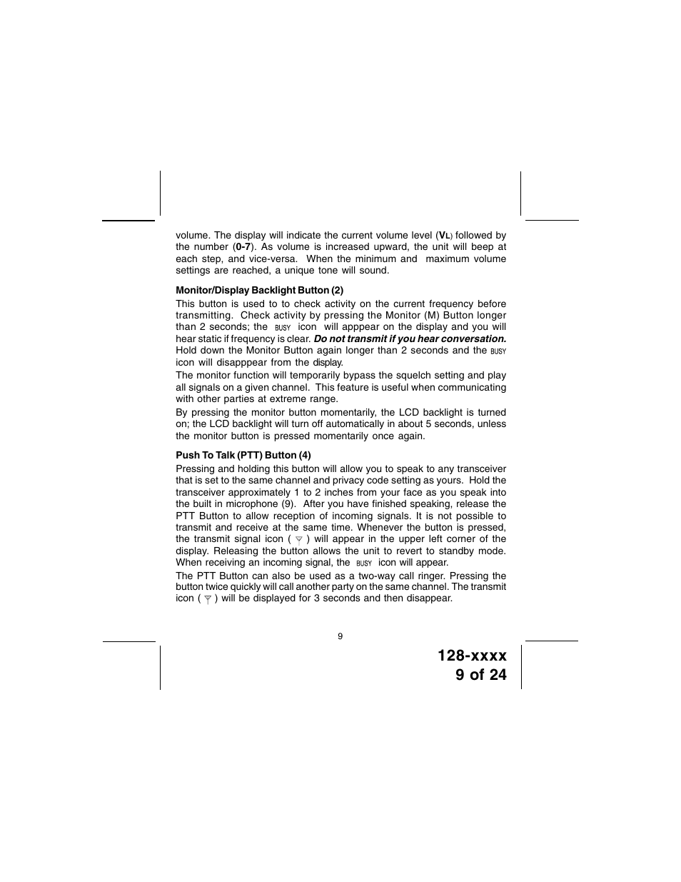 Audiovox GMRS100 User Manual | Page 9 / 24