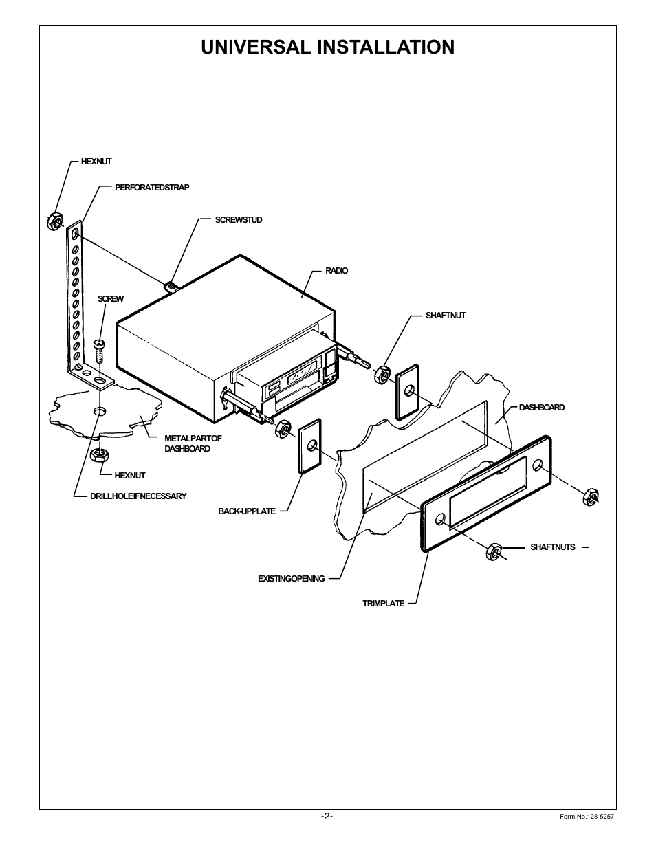 Universal installation | Audiovox Prestige Home Theater Sytem User Manual | Page 3 / 4