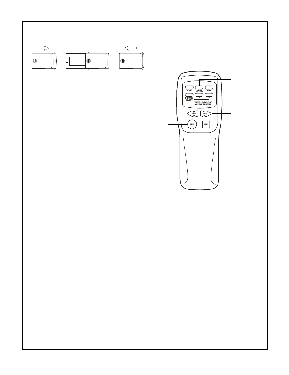 Battery installation, Remote controlled monitor functions, Remote control operation | Audiovox VOH560PKG User Manual | Page 13 / 18