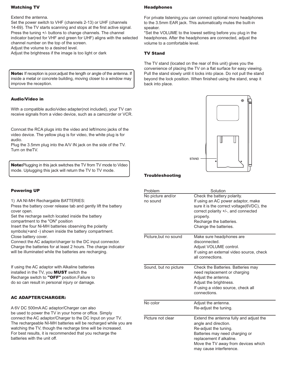 Audiovox TFT - 1800 User Manual | Page 2 / 2