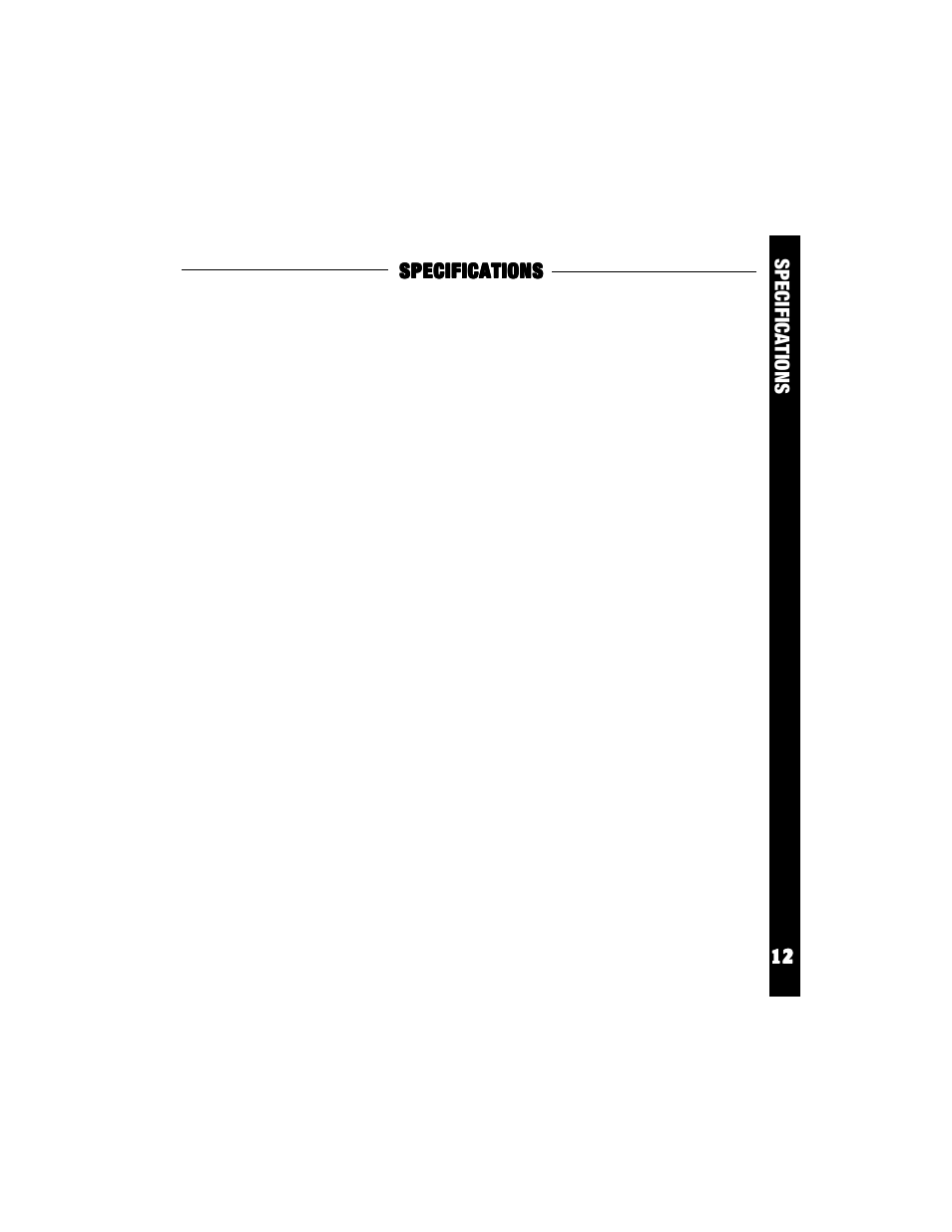 Specifications | Audiovox Rampage ACD16 User Manual | Page 13 / 16