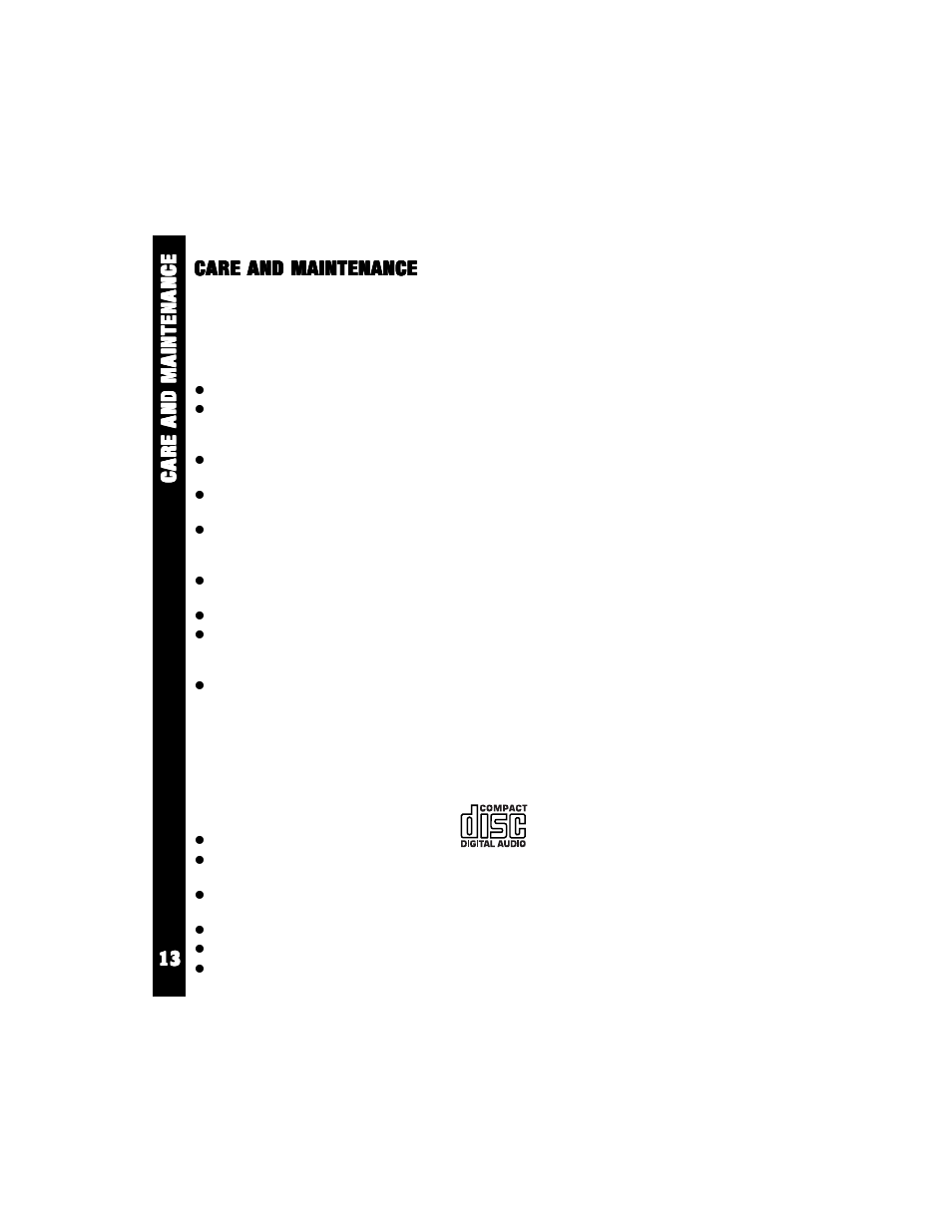 Care and maintenance | Audiovox Rampage ACD16 User Manual | Page 14 / 16