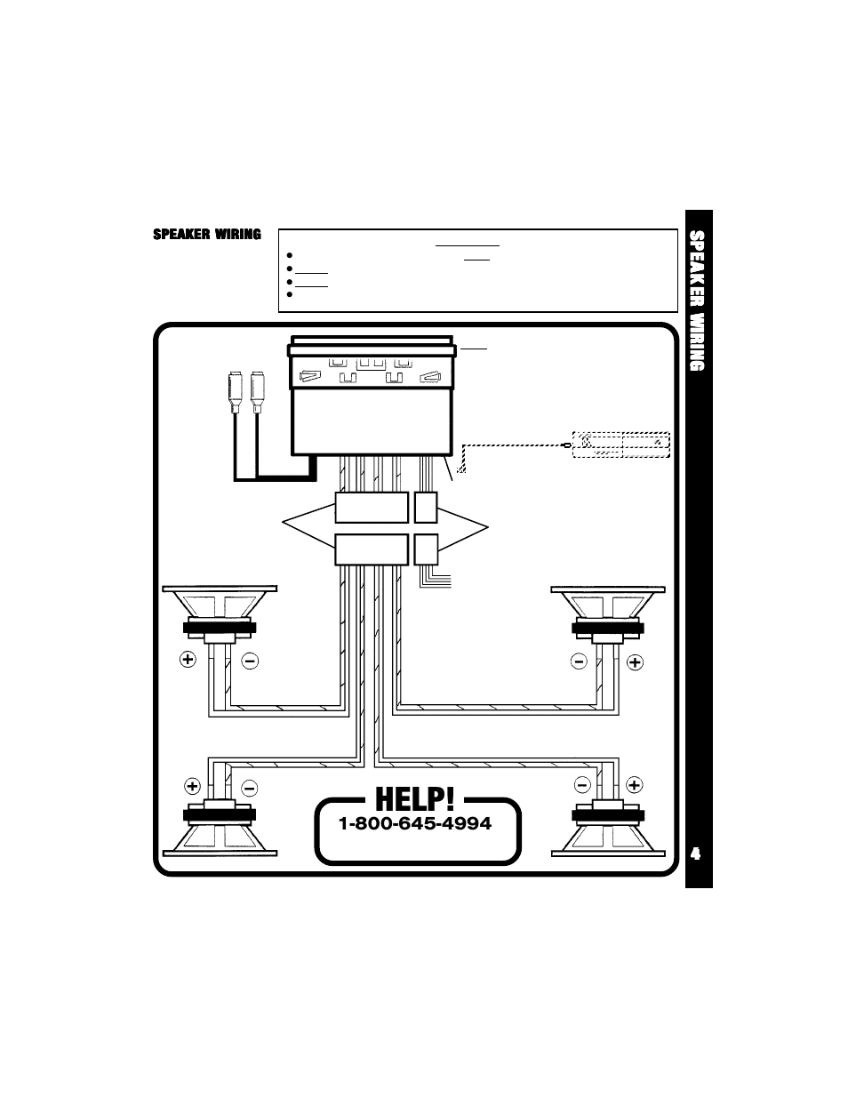 Help, Speaker wiring | Audiovox Rampage ACD16 User Manual | Page 5 / 16