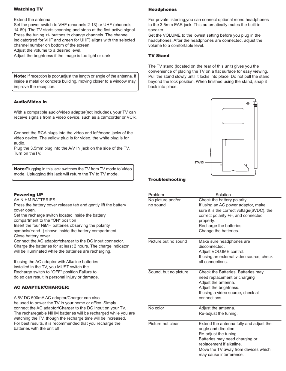 Audiovox TFT2500 User Manual | Page 2 / 2