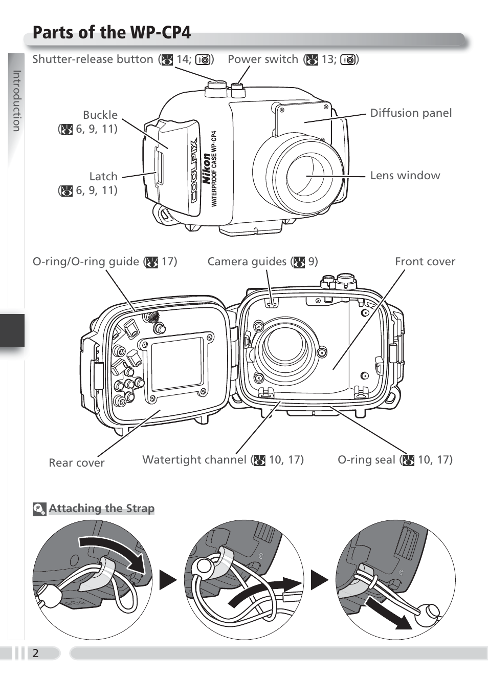 Parts of the wp-cp4 | Nikon WP-CP4 Coolpix 5900-7900 User Manual | Page 10 / 80