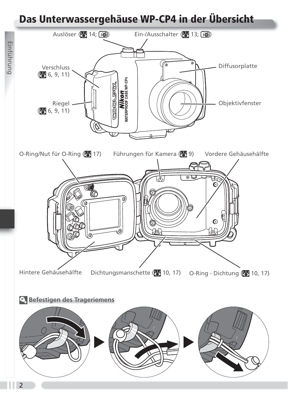 Das unterwassergehäuse wp-cp4 in der übersicht | Nikon WP-CP4 Coolpix 5900-7900 User Manual | Page 36 / 80