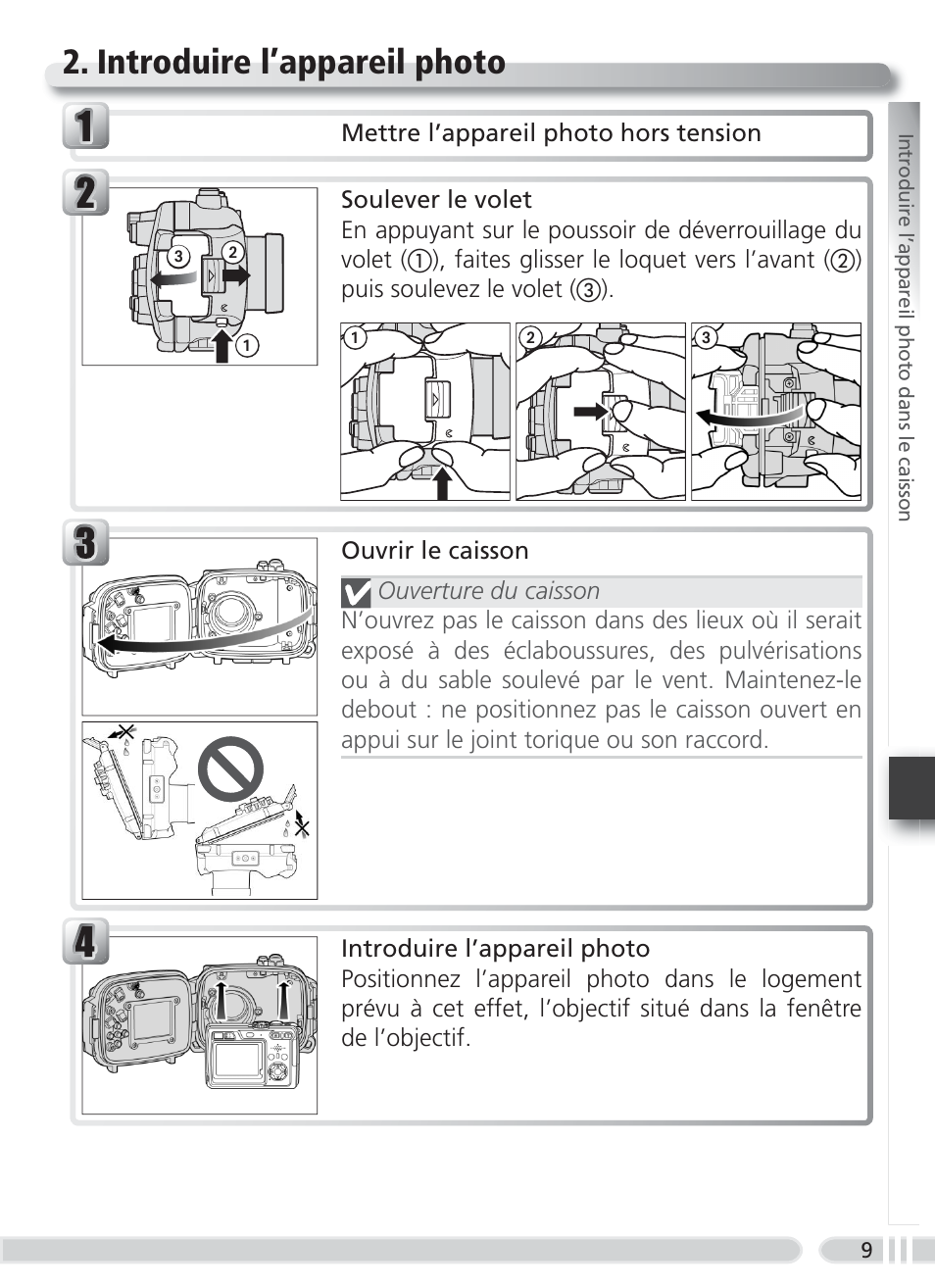 Introduire l’appareil photo | Nikon WP-CP4 Coolpix 5900-7900 User Manual | Page 69 / 80