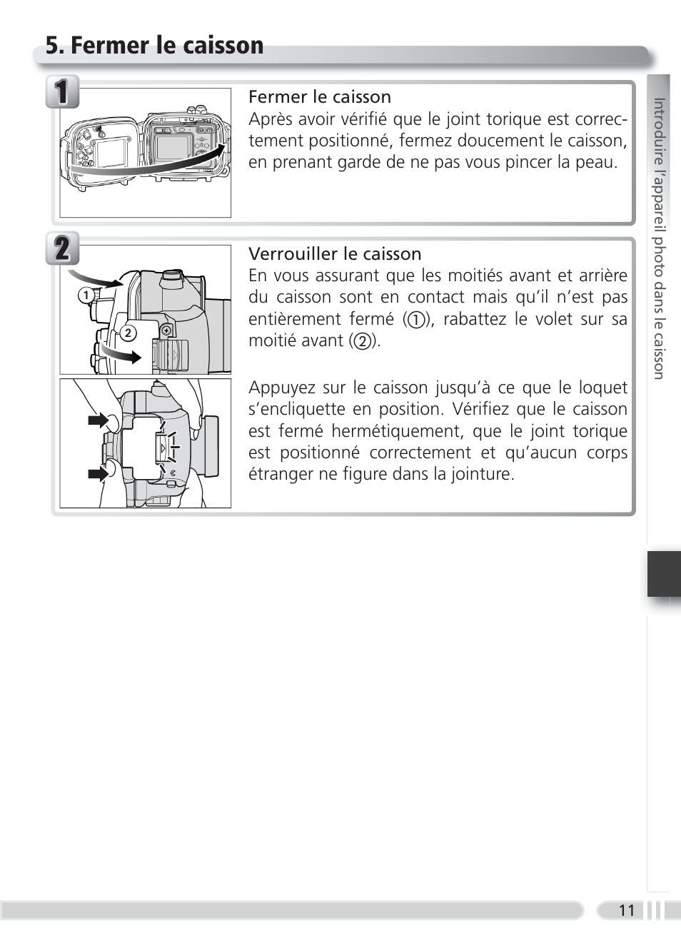 Fermer le caisson | Nikon WP-CP4 Coolpix 5900-7900 User Manual | Page 71 / 80
