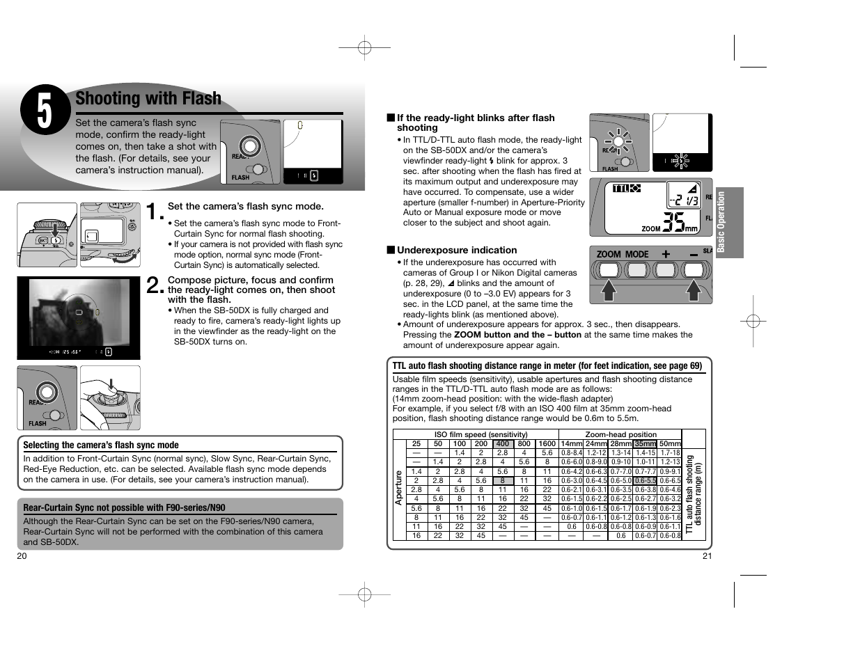 Shooting with flash | Nikon SB-50DX User Manual | Page 11 / 39