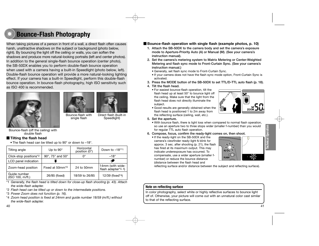 Bounce-flash photography | Nikon SB-50DX User Manual | Page 21 / 39