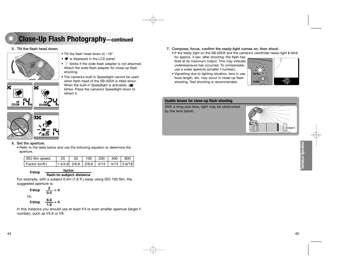 Close-up flash photography, Continued | Nikon SB-50DX User Manual | Page 23 / 39
