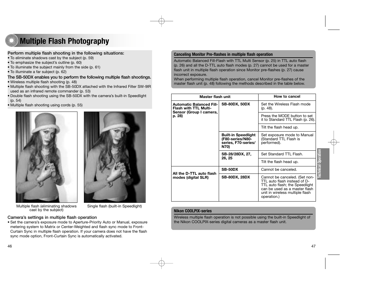Multiple flash photography | Nikon SB-50DX User Manual | Page 24 / 39