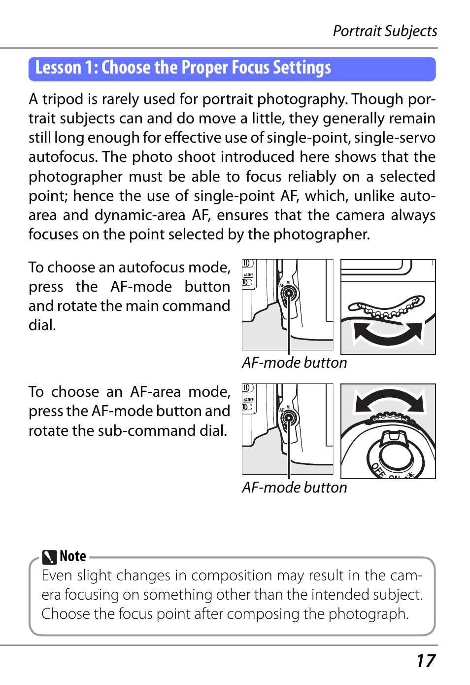 Lesson 1: choose the proper focus settings | Nikon D800 User Manual | Page 19 / 38