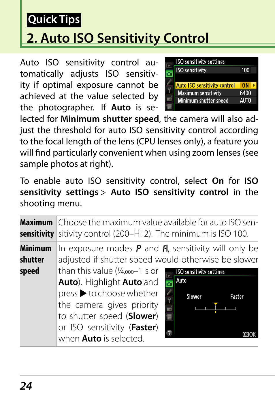 Auto iso sensitivity control | Nikon D800 User Manual | Page 26 / 38