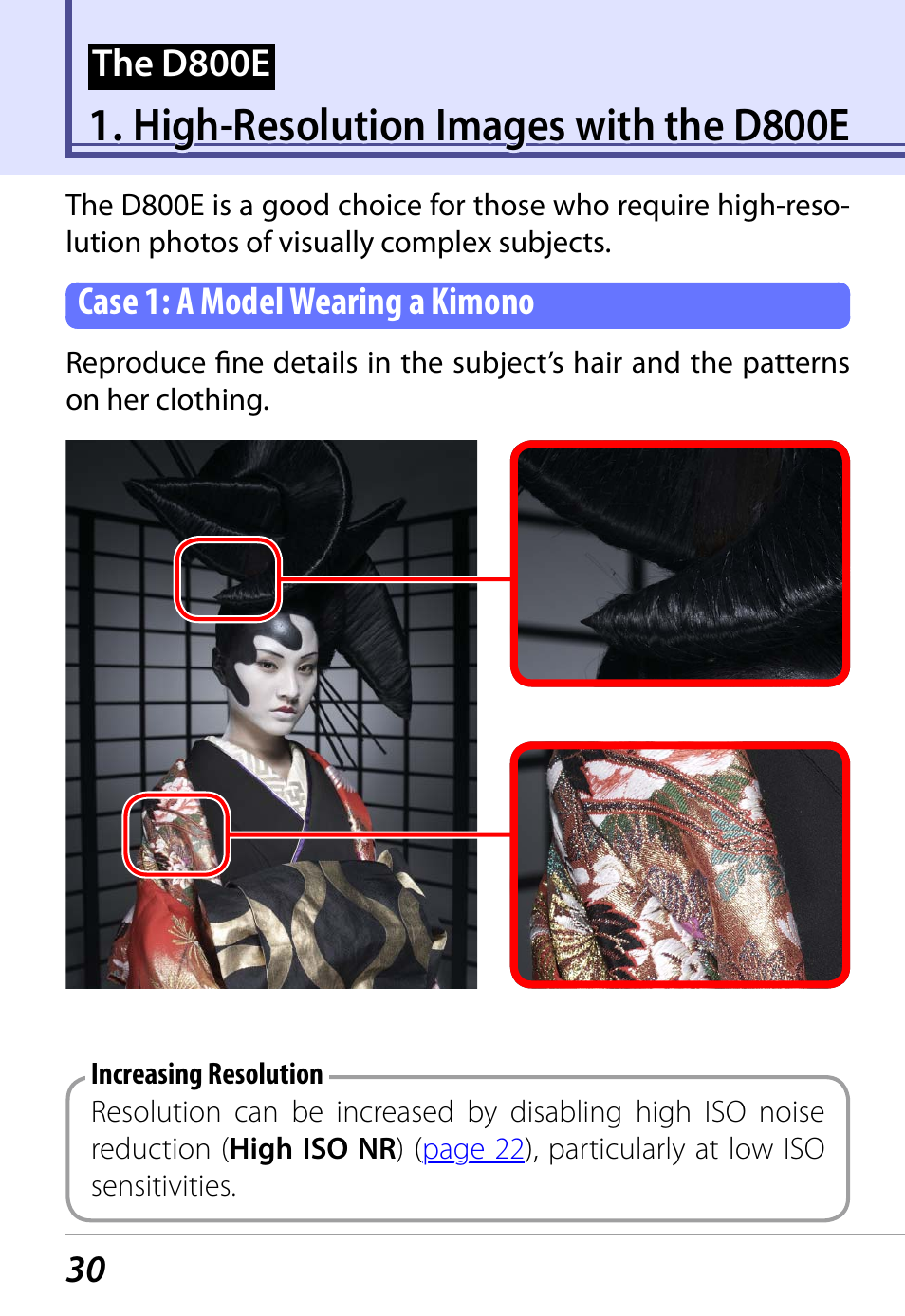 The d800e, High resolution images with the d800e | Nikon D800 User Manual | Page 32 / 38