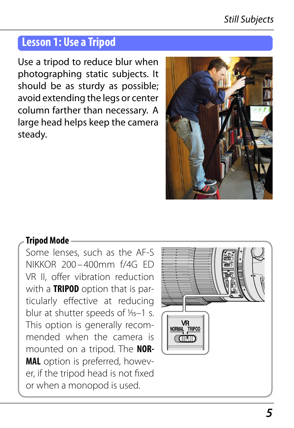 Lesson 1: use a tripod | Nikon D800 User Manual | Page 7 / 38