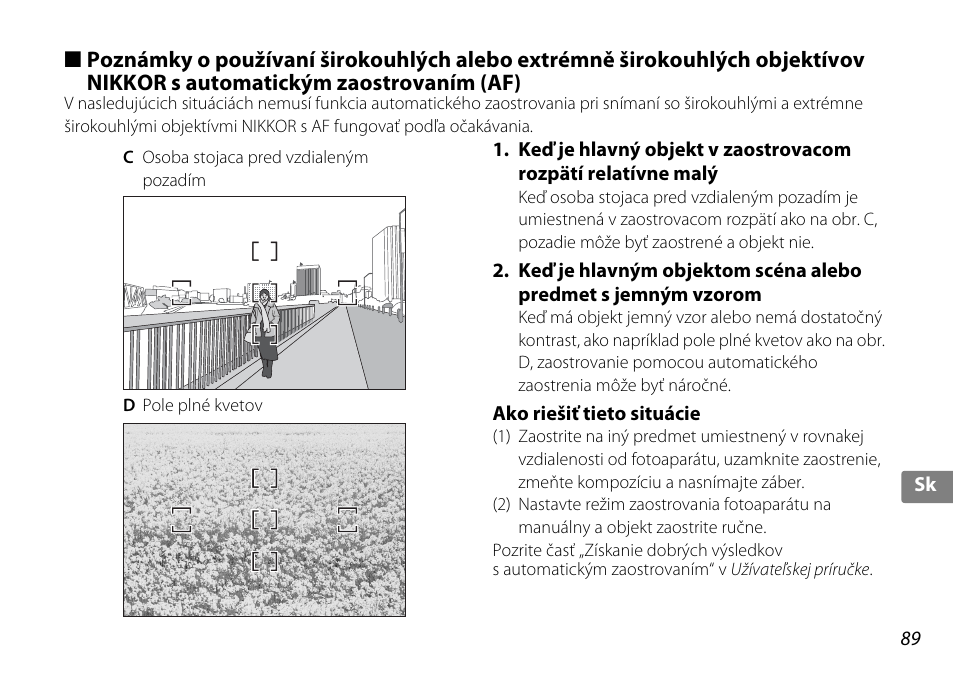 Ako riešiť tieto situácie | Nikon AF-S DX 10-24mm f-3.5-4.5G ED User Manual | Page 89 / 120