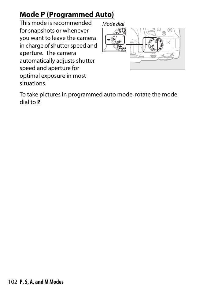 Mode p (programmed auto) | Nikon D3300 User Manual | Page 122 / 392