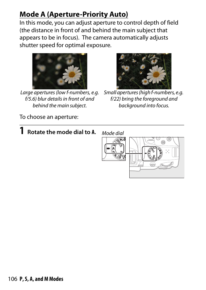 Mode a (aperture-priority auto) | Nikon D3300 User Manual | Page 126 / 392