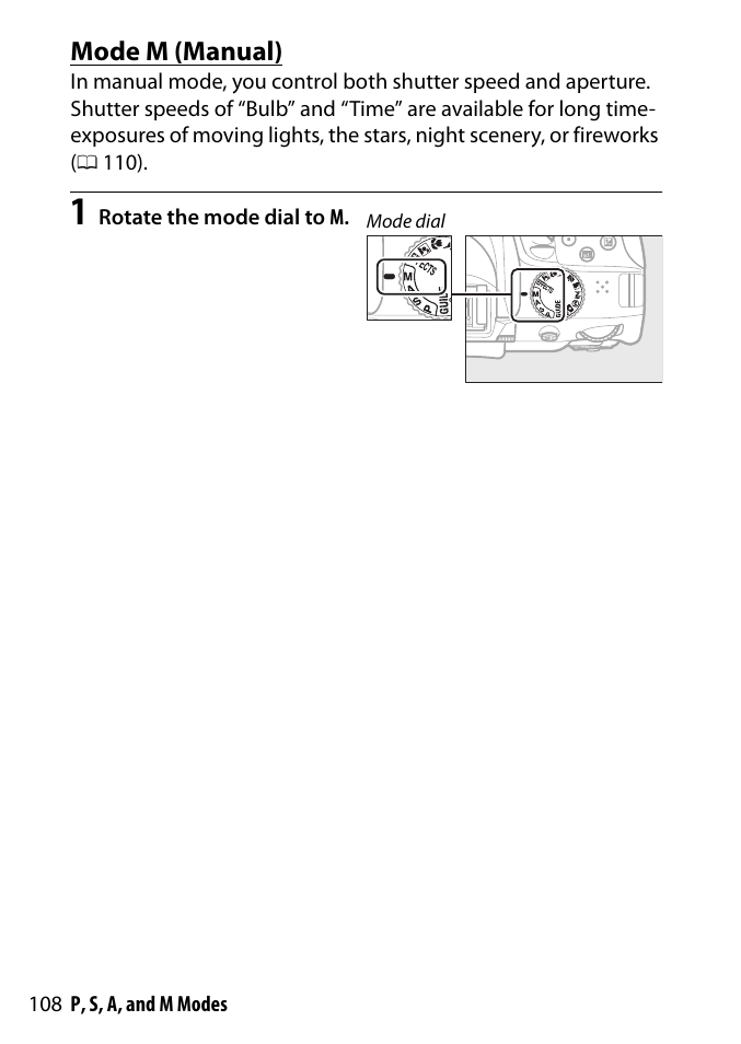 Mode m (manual) | Nikon D3300 User Manual | Page 128 / 392
