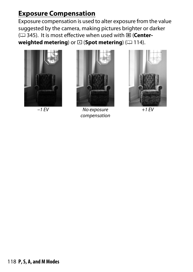 Exposure compensation | Nikon D3300 User Manual | Page 138 / 392