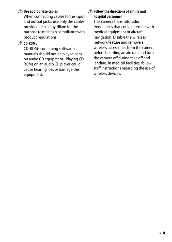 Xiii) | Nikon D3300 User Manual | Page 15 / 392