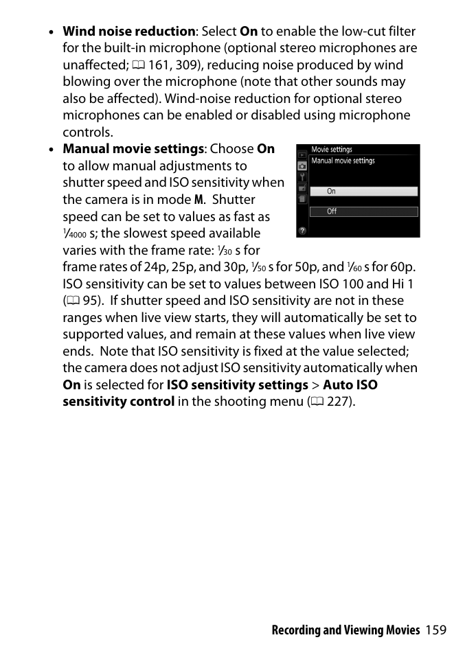 0 159) and | Nikon D3300 User Manual | Page 179 / 392