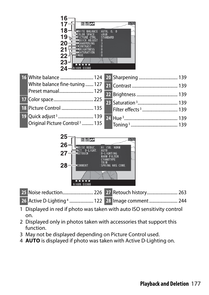 177 playback and deletion | Nikon D3300 User Manual | Page 197 / 392