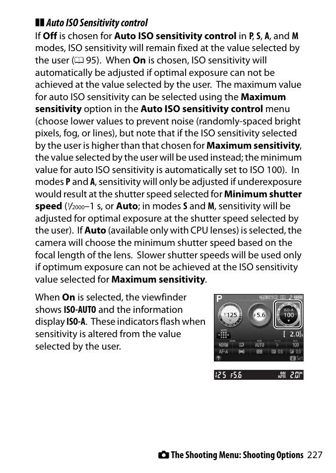 Auto iso sensitivity control | Nikon D3300 User Manual | Page 247 / 392
