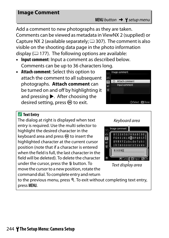 Image comment | Nikon D3300 User Manual | Page 264 / 392