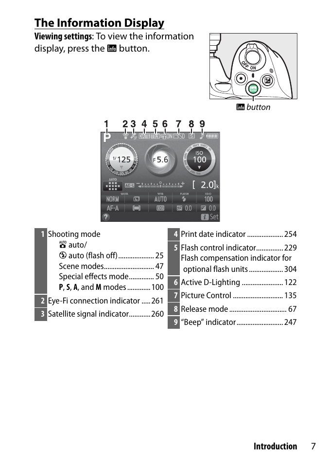 The information display | Nikon D3300 User Manual | Page 27 / 392