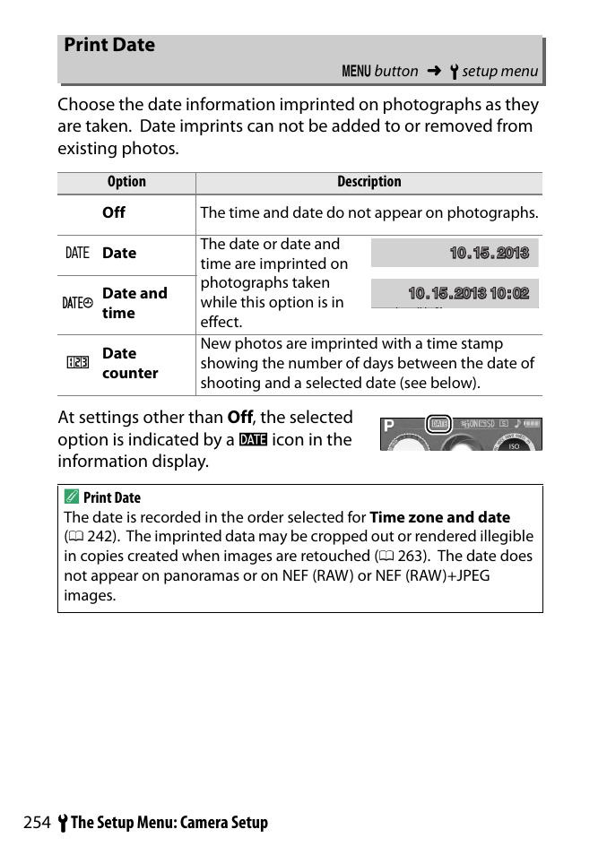 Print date | Nikon D3300 User Manual | Page 274 / 392