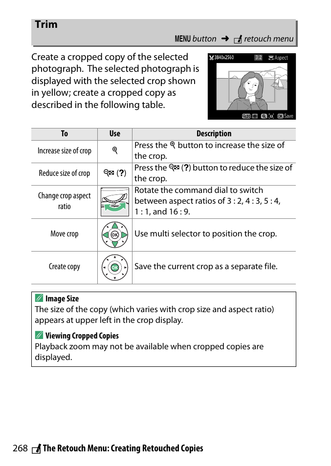 Trim | Nikon D3300 User Manual | Page 288 / 392