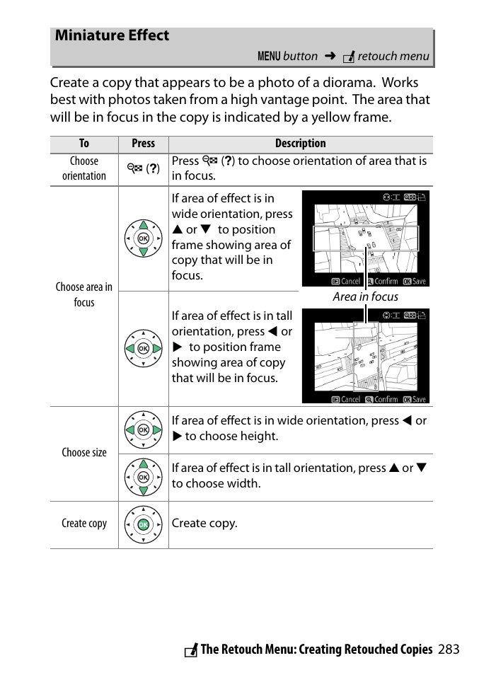 Miniature effect | Nikon D3300 User Manual | Page 303 / 392