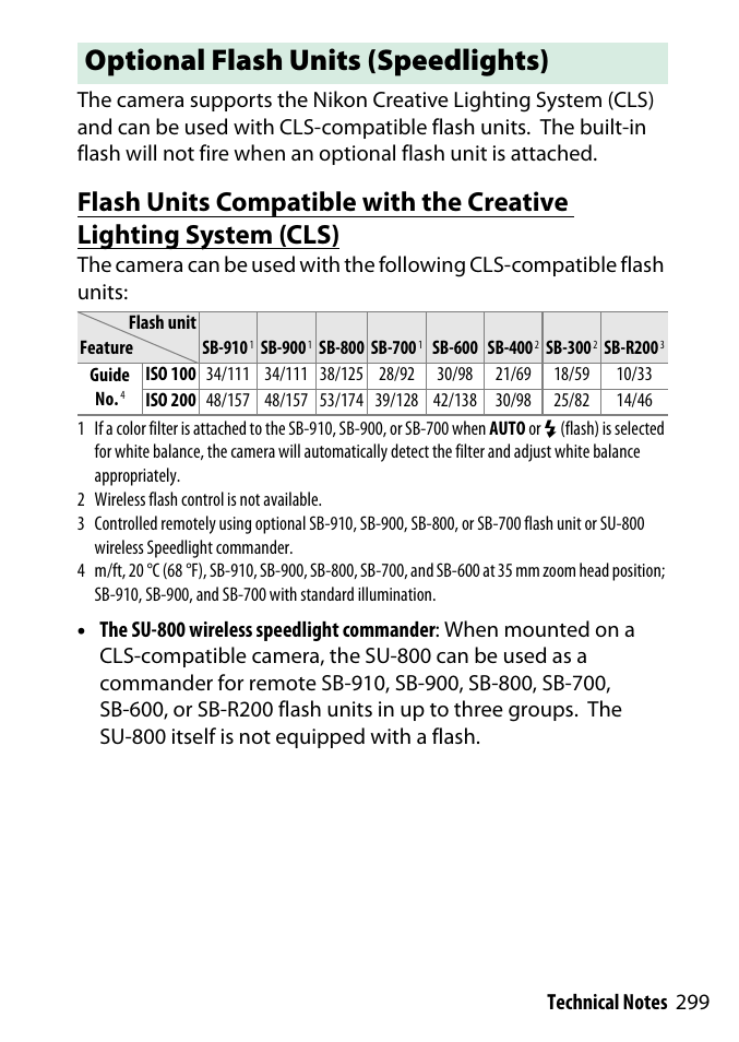 Optional flash units (speedlights) | Nikon D3300 User Manual | Page 319 / 392