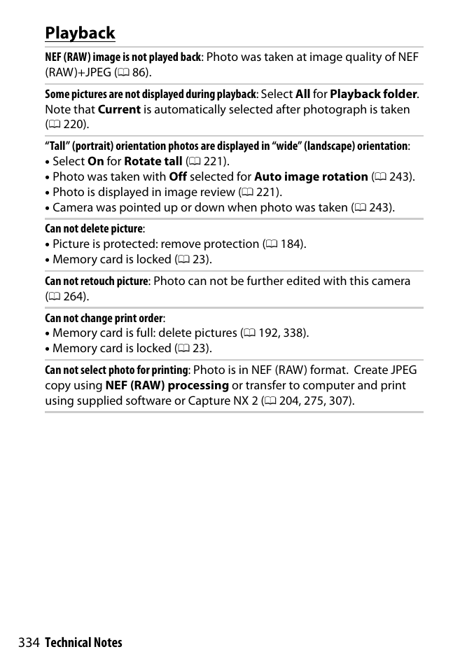 Playback | Nikon D3300 User Manual | Page 354 / 392